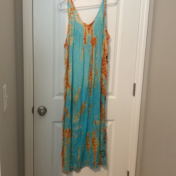 Blue and peach maxi one size 100% rayon @BP - Picture 4 of 4